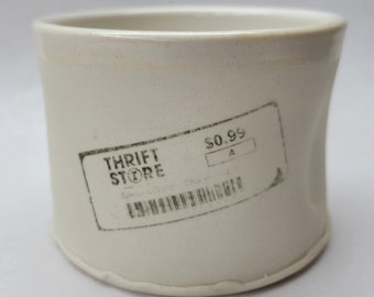 Porcelain Thrift Store Tag Lithographed Cup
