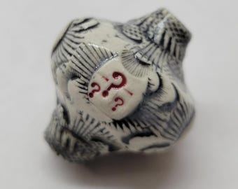 Red Questions Handmade Porcelain Bead