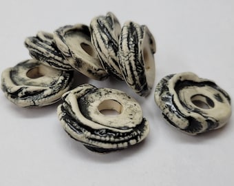 Grouse Toe Handmade Porcelain Bead 30x10mm