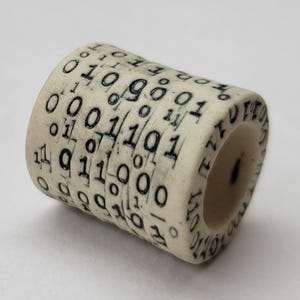 Handmade Rustic Binary Porcelain Loc or Focal Bead