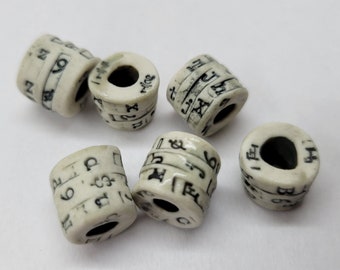 Rustic Typewriter Key Porcelain Bead 12x12mm