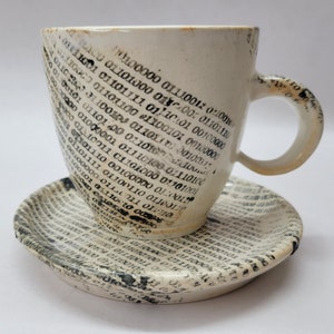 Juego de taza y platillo de porcelana Binary Tears in Rain