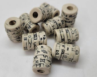 Rustic Typewriter Key Porcelain Bead v2.0 18x12mm