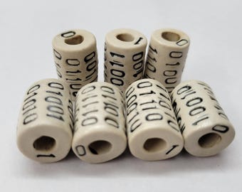 Binary Porcelain 18x13mm Bead
