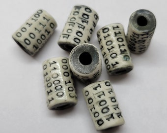 Rustic Binary Porcelain 17x11mm Bead