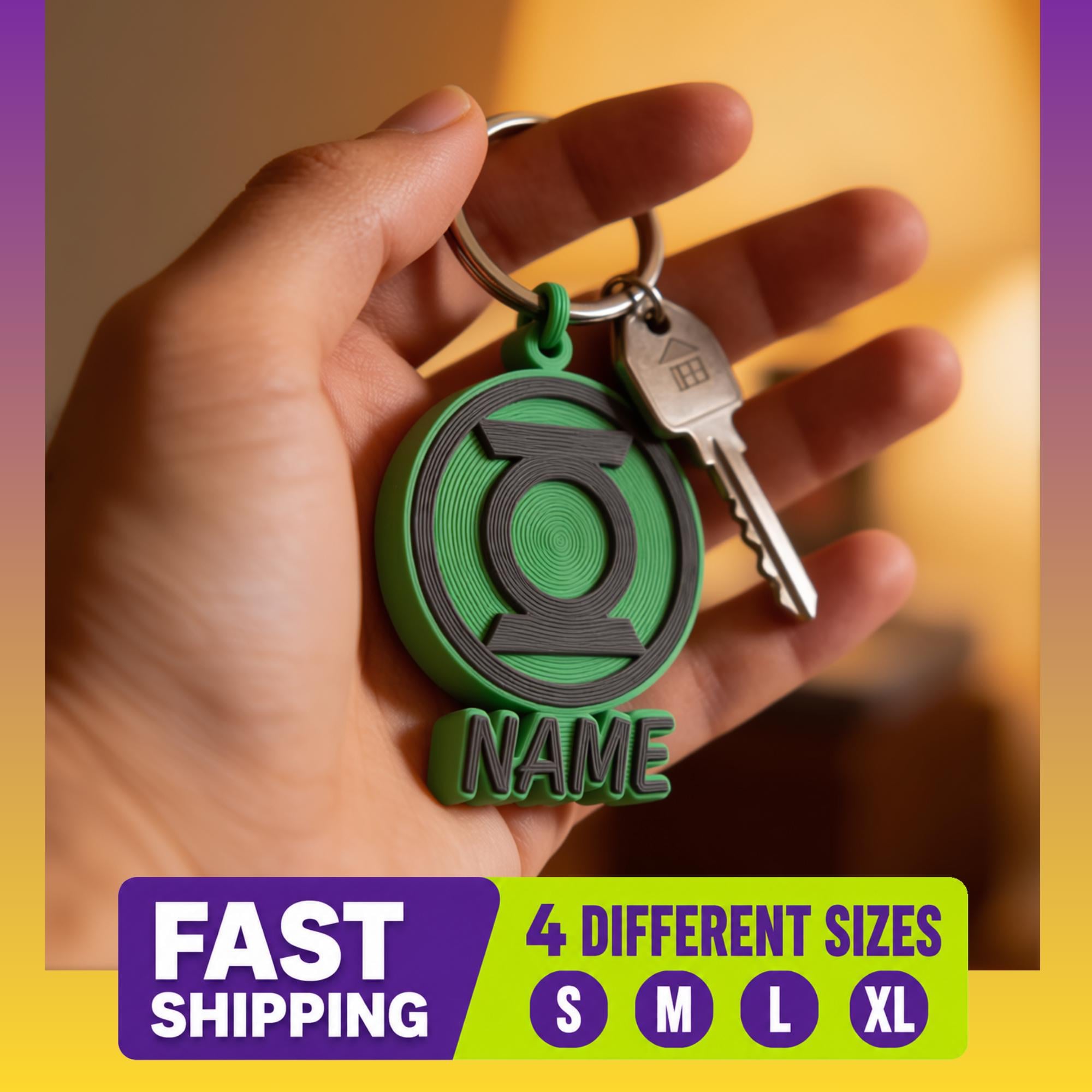 Green Lantern Keychain - Etsy