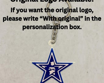 Personalized Dallas Football Keychain, Backpack Name Tag, Lunch Bag Name Tag, Water Bottle Charm, Customized Keychain, keychain with logo