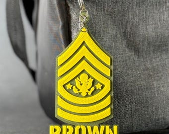Personalized SMA Keychain, Sergeant Major of the Army Key Tag, Military Leader Gift, SMA Keychain, Army SMA Gift, Sergeant Major Gift
