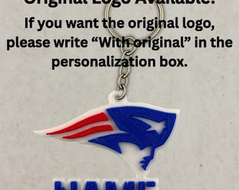 Personalized New England Football Keychain, Custom Bag Name, 3d printed keychain, custom keyring, custom key chain, backback name tag