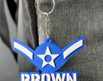 Amn Rank Keychain, Personalized USAF Airman Keychain, Airforce Promotion Gift, Amn Rank Keychain, Amn Promotion Gift, USAF Amn Keychain