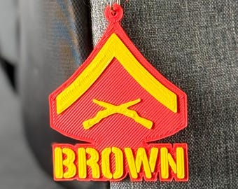 Personalized USMC Lance Corporal Keychain, LCpl Key Tag, Marine Corps Promotion Gift, LCpl Keychain, LCpl Promotion Gift, Marines Keychain