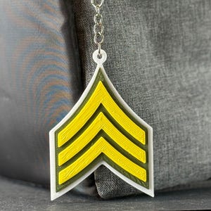 Army Sergeant Rank Keychain, SGT Keychain, Personalized Army Sergeant Keychain, Army Retirement Gift, SGT Promotion Gift, SGT Veteran Gift