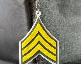 Personalized SGT Keychain, Army Sergeant Key Tag, Deployment Son, Sergeant Keychain, SGT Promotion Gift, Army Name Keychain, SGT Name Tag