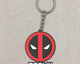 Personalized Deadpool Keychain, Backpack Name Tag, Keyring with Name, Custom Keyring Name, Custom Backpack Tag, Keyring Bag Tag