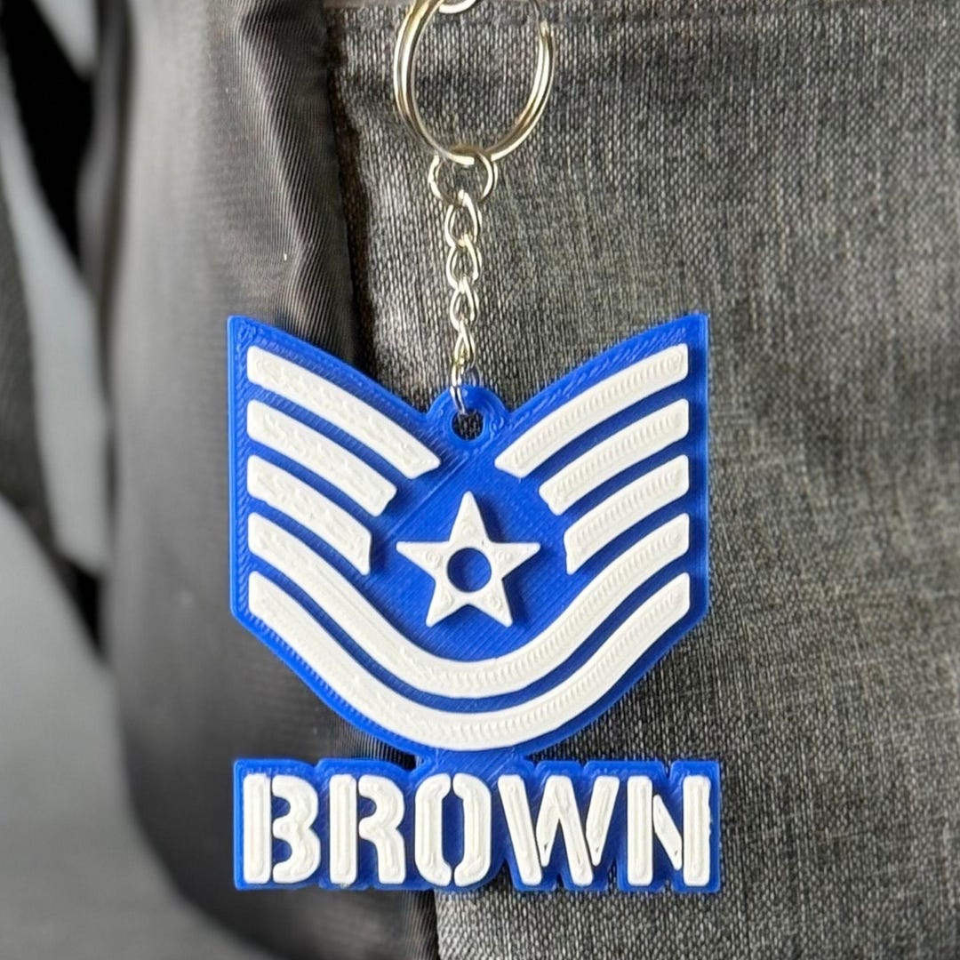 USAF Tsgt Rank Keychain, Tsgt Keychain, Personalized USAF Technical ...