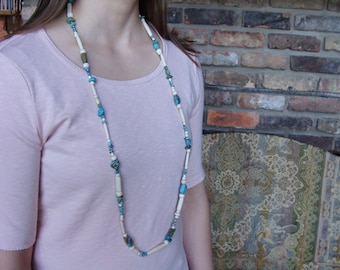 Turquoise and Bone Necklace