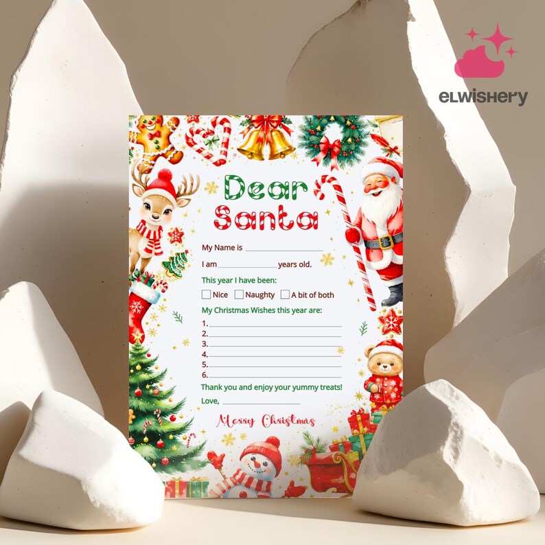 Editable Letter to Santa Template for Kids (digital Download) - Etsy