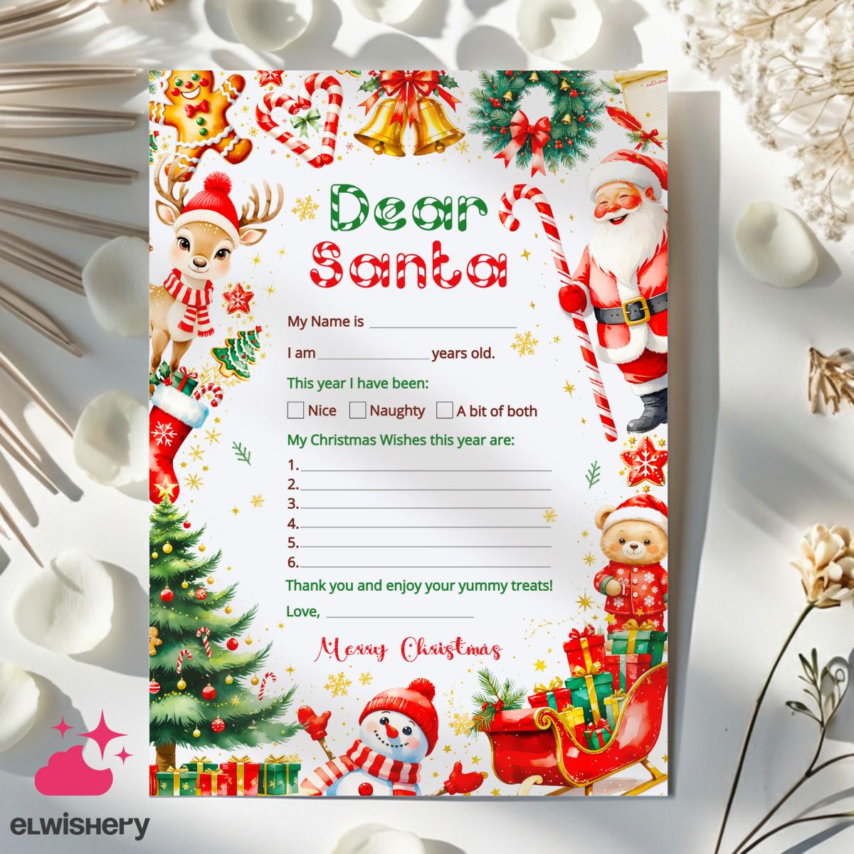 Editable Letter to Santa Template for Kids (digital Download) - Etsy