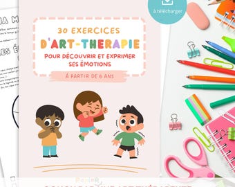 30 hojas imprimibles de arteterapia para niños: Descubrimiento y expresión de emociones