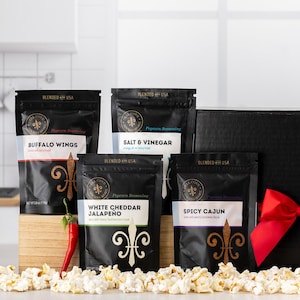 Spicy Popcorn Seasoning Gift Set: Gourmet Hot Sauce Flavors and Savory Toppings