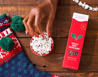 Holly Red Gourmet Popcorn Kernels: Christmas Stocking Stuffer
