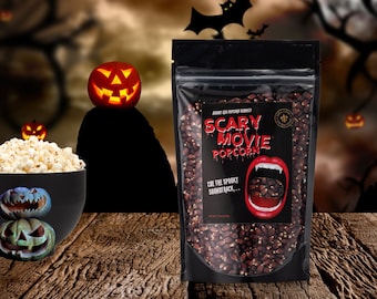 Bloody Red Halloween Popcorn - Horror movie gourmet popcorn kernels, Halloween gift, scary movie snacks, movie night popcorn bucket