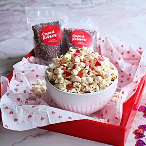 Cupid Kisses® Popcorn Valentine's Gift Box Popcorn Popper Sweet or Salty Seasonings for Romantic Movie Night, Cute Holiday Gift Set image 2