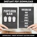 Printable Chalkboards for Popcorn Bar - 2 Instant Download designs, DIY Birthday Decor, Birthday popcorn bar directions, Chalk Sign 