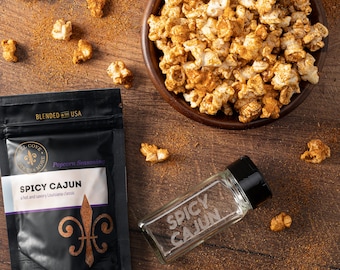 Spicy Cajun Gourmet Seasoning - Spicy gluten-free topping, popcorn seasoning gift, savory and smoky spice mix