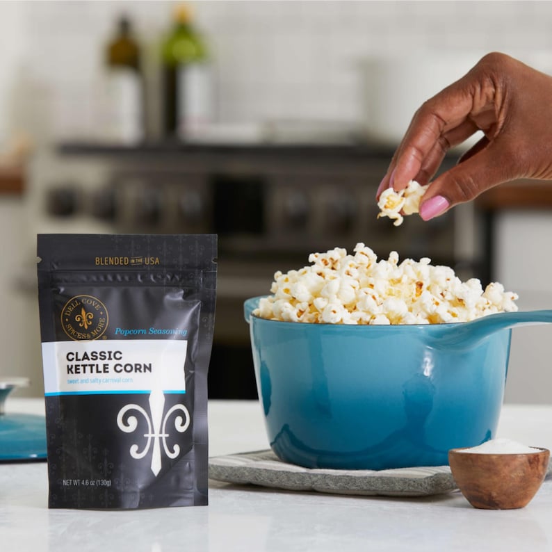 Condimento para palomitas de maíz Kettle Corn: mezcla de especias dulces y sal marina de Dell Cove Spices imagen 3
