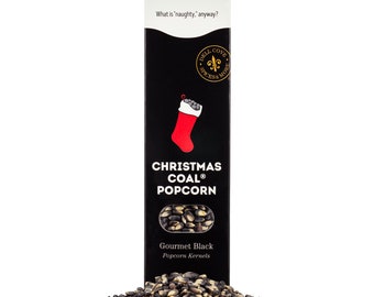 Christmas Coal popcorn kernels - black gourmet popcorn, lump of coal X-Mas gift, fun and unique novelty stocking stuffer