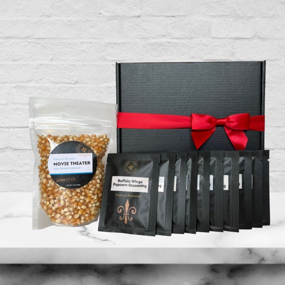 Seasoning and Popcorn Starter Pack - Single Serving Seasonings, Movie Theater Popcorn, Popcorn Sampler, Unique Gift Box Il_570xn