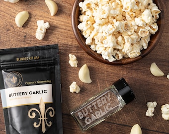 Movie theater popcorn butter with garlic - popcorn seasoning gift for him, gluten-free, garlic butter popcorn seasoning mix, buttery popcorn