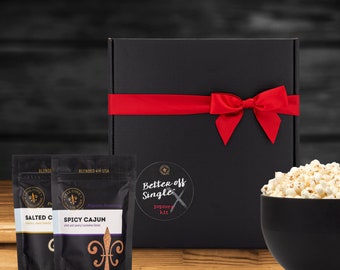 Better Off Single - Anti-Valentine's Day Gift Box, Gourmet popcorn kernels and seasonings, Gift for Galentine's Day