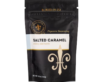 Salted Caramel Popcorn Seasoning Flavor - gluten-free caramel infused sea salt blend, sweet popcorn topping, movie night seasoning gift set