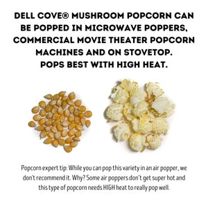 Mushroom Popcorn Kernels extra large popcorn for caramel and candied popcorn, mushroom popcorn for dinner, snacks, film nights & parties image 2