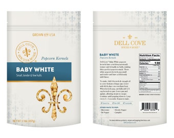 Baby White Popcorn Kernels - gourmet popcorn in bulk, hull-less popcorn, tiny white no hull popcorn kernels