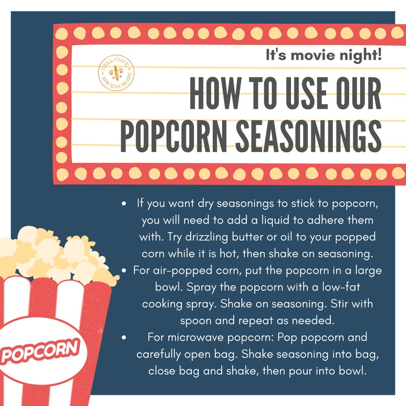Popcorn Seasoning Starter Pack Single Serving Pouches, Variety Pack of Sample Size Pouches image 5