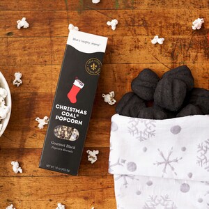 Christmas Coal popcorn kernels black gourmet popcorn, lump of coal X-Mas gift, fun and unique novelty stocking stuffer image 4