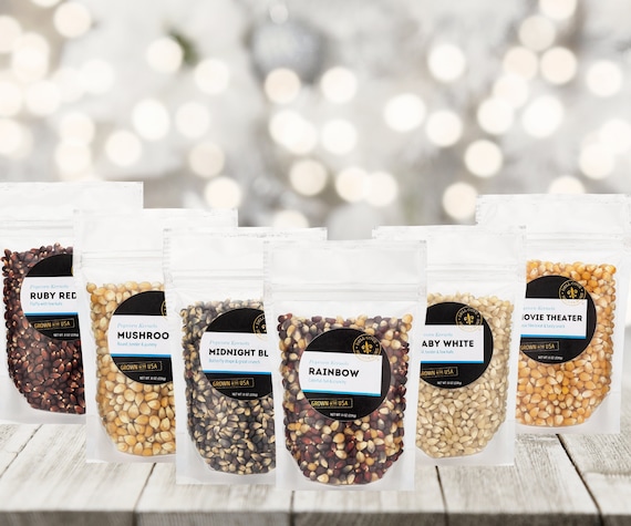 Personalized popcorn sampler - popcorn kernels kit for popcorn machine, gourmet popping corn for movie night gift, USA heirloom varieties Il_570xn