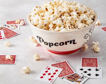 PREORDER ONLY - Popcorn Night Ceramic Serving Bowl, popcorn gifts for couples, popcorn lover gifts, limited edition Circa Ceramics bowl