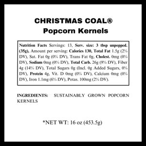Christmas Coal popcorn kernels black gourmet popcorn, lump of coal X-Mas gift, fun and unique novelty stocking stuffer image 6