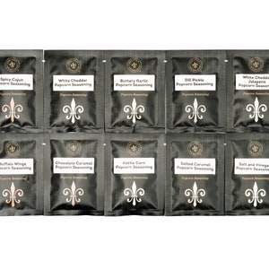 Popcorn Seasoning Starter Pack Single Serving Pouches, Variety Pack of Sample Size Pouches image 3