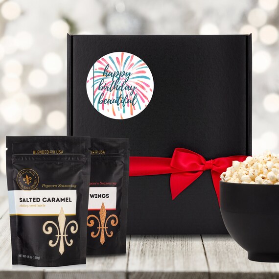 Birthday Gift Box Glutenfree Popcorn Seasonings and Gourmet Popcorn
