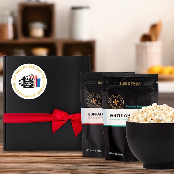 Popcorn Gift Box for Dad - Popcorn gift set with customized popcorn seasoning & popcorn kernels Il_570xn