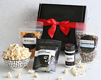 Build Your Own Gourmet Popcorn and Seasoning Kit | Personalized Movie Popcorn Gift Set