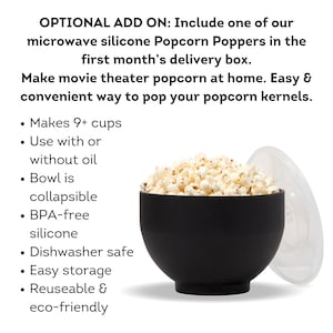Popcorn of the Month Club popcorn and seasoning gifts for 3 or 6 or 12 month monthly food subscription box, Dads popcorn lover gift idea image 9