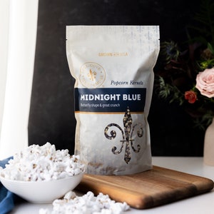 Midnight Blue Popcorn in Bulk - Hulless butterfly kernels, all natural healthy snack, gluten free and non GMO, organic microwave popcorn