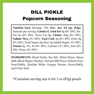 Pickle Popcorn Dill Pickle seasoning mix for flavored popcorn, pickle flavored spice blend for gourmet popcorn, sour and salty snack image 5