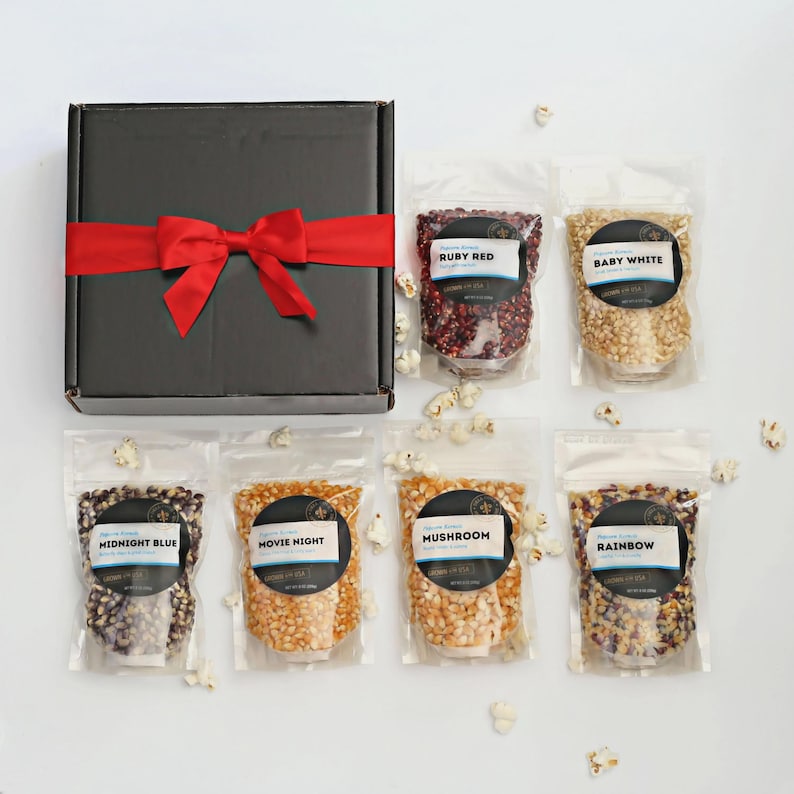 Gourmet Popcorn Kernel Gift Set: 6 non-GMO bulk popcorn variety snack box image 1